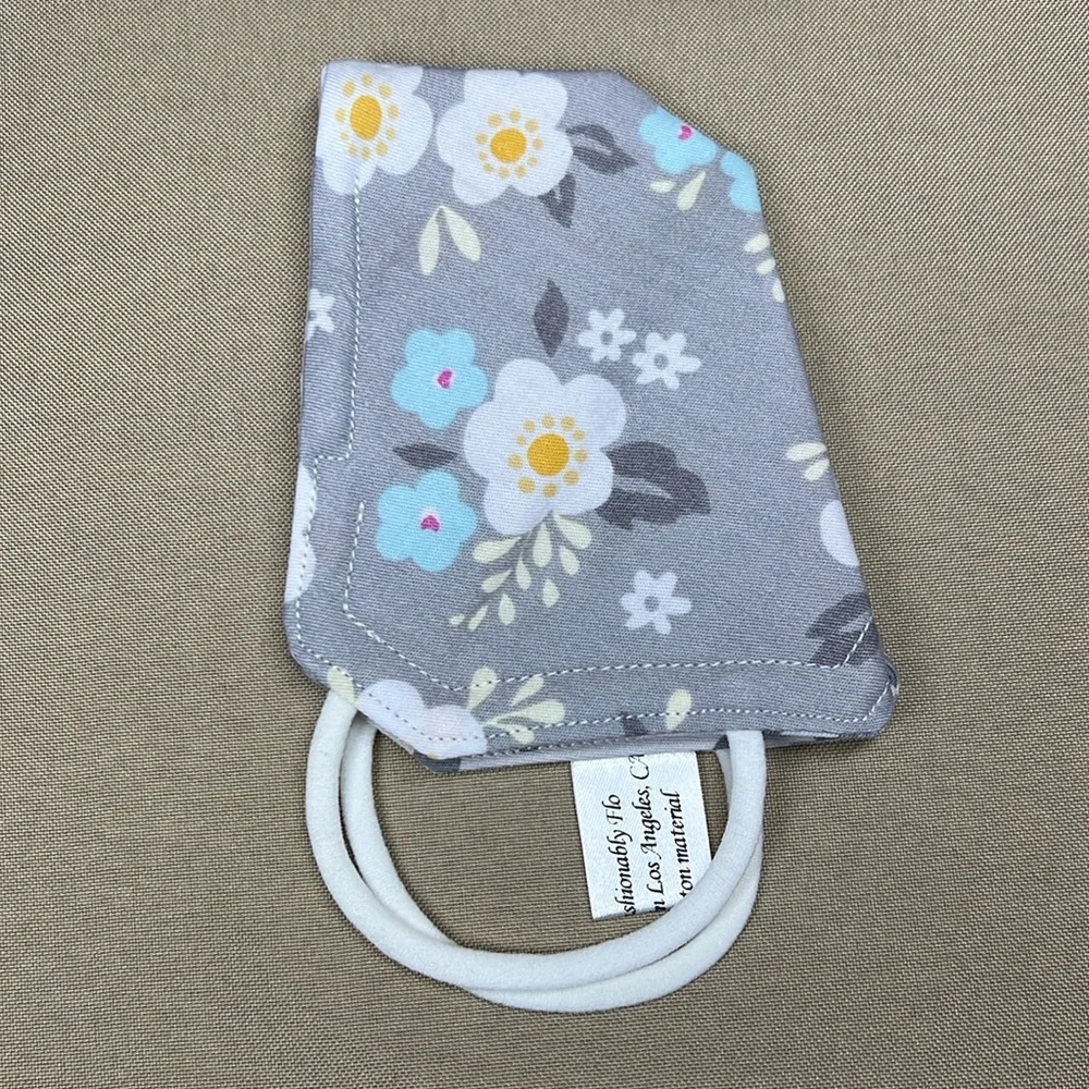 Floral and polkadot 3 layer cotton fabric reversible face mask